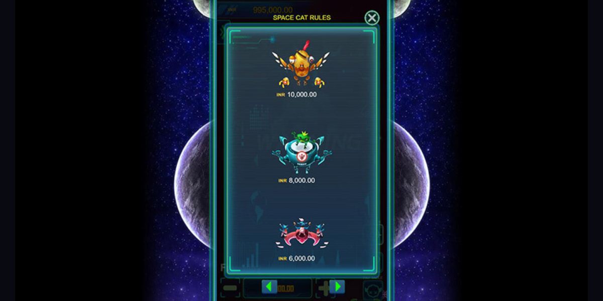 Space Cat Fishing - Paytable 1 - ra88a